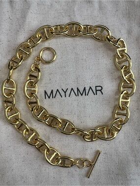 MAYAMAR 24k Gold Link Chain Necklace NWOT